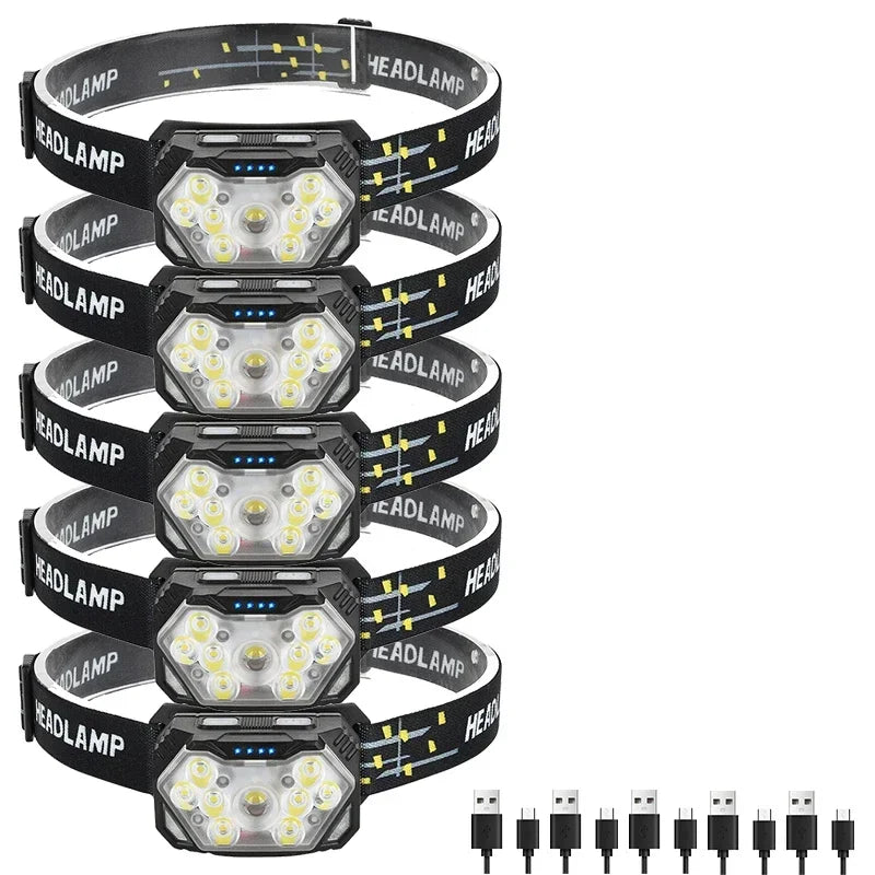 Lampe Frontale Randonnée Capteur Mouvement