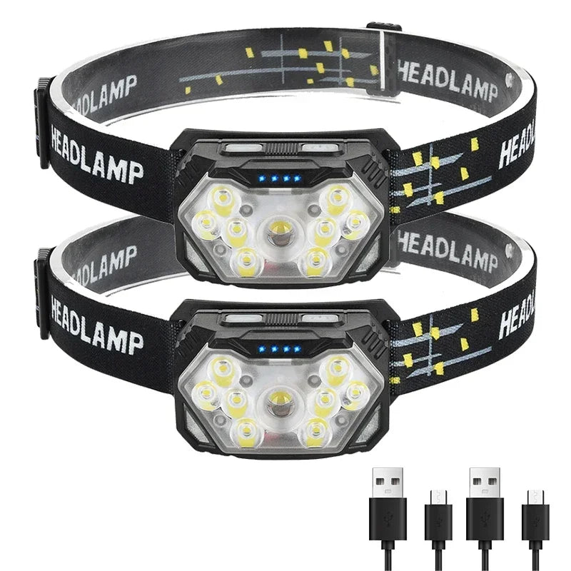 Lampe Frontale Randonnée Capteur Mouvement